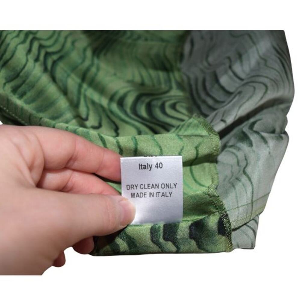 Santorelli silk sleeveless blouse green high neck Italy 40 size 4 NWT - Picture 9 of 11